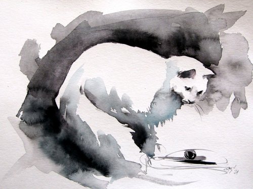 White cat II by Kovács Anna Brigitta