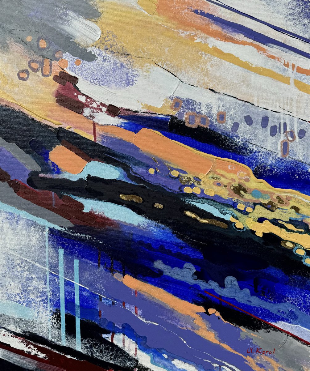 Abstract Acrylic Painting By Ulyana Korol, 21 X 26", Being Myself Again, Original Artwork