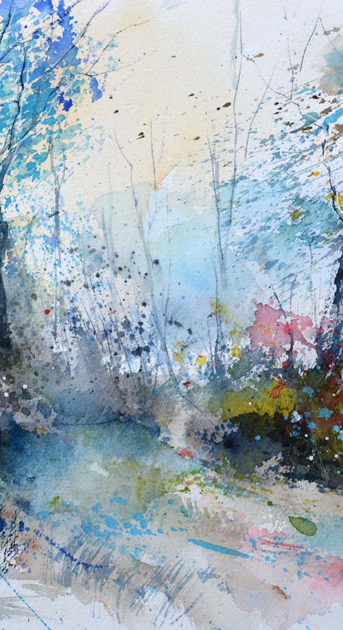 Shimmer quiet path-watercolor by Pol Henry Ledent