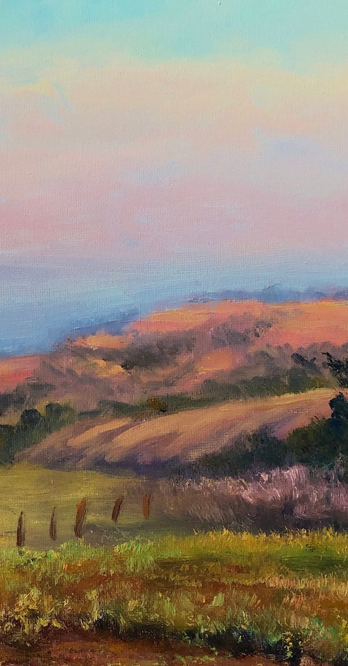 Moon rise at Yaraka, Outback QLD - Plein air painting by Christopher Vidal