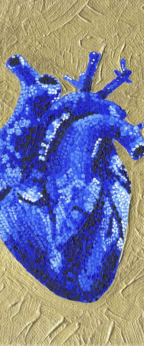 “Hypercholesterolemia” Blue Monochrome Acrylic Painting by Kelsey Emblow