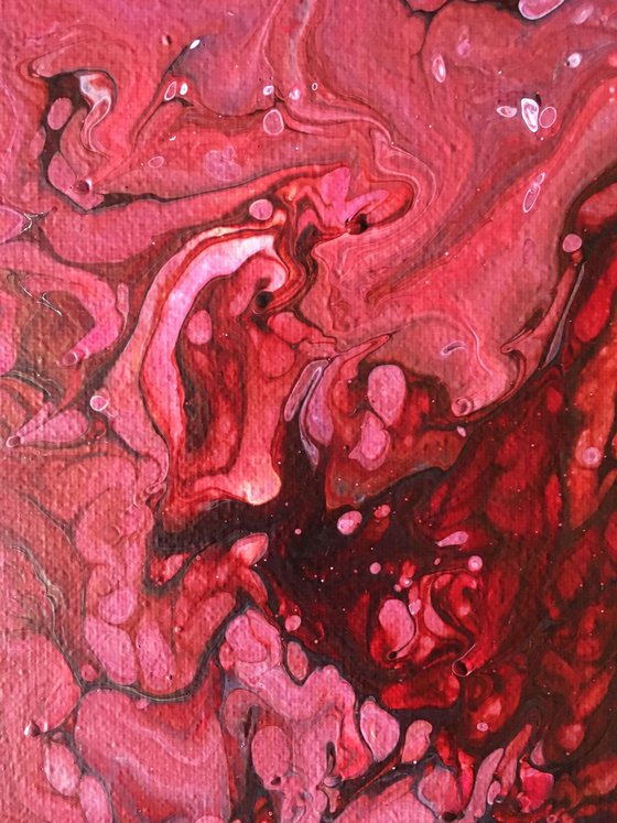 "Big Red" - FREE USA SHIPPING - Original Abstract PMS Fluid Acrylic Painting - 16 x 20 inches