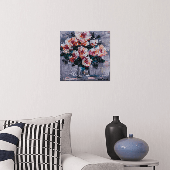 White flowers Original acrylic  painting