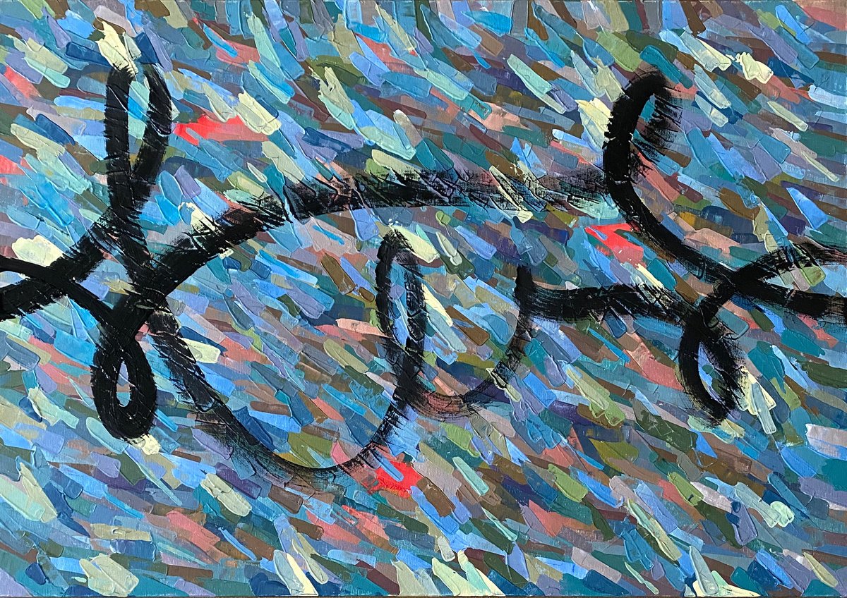 Abstract Acrylic Painting By Alisa Asatryan, 39 X 28, Winter. Dialogue, Original Artwork