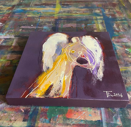 Angel with a flower.