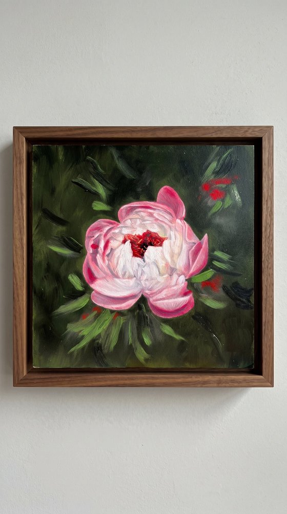 Pink Peony - Hyperrealist Floral Oil Painting