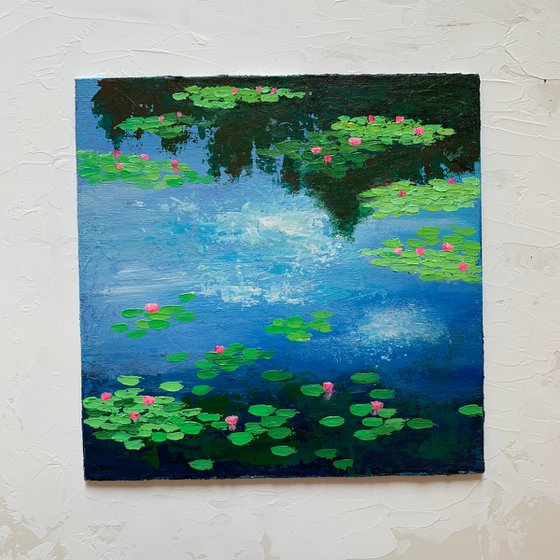 Monet’s water lilies ! Small knife painting!