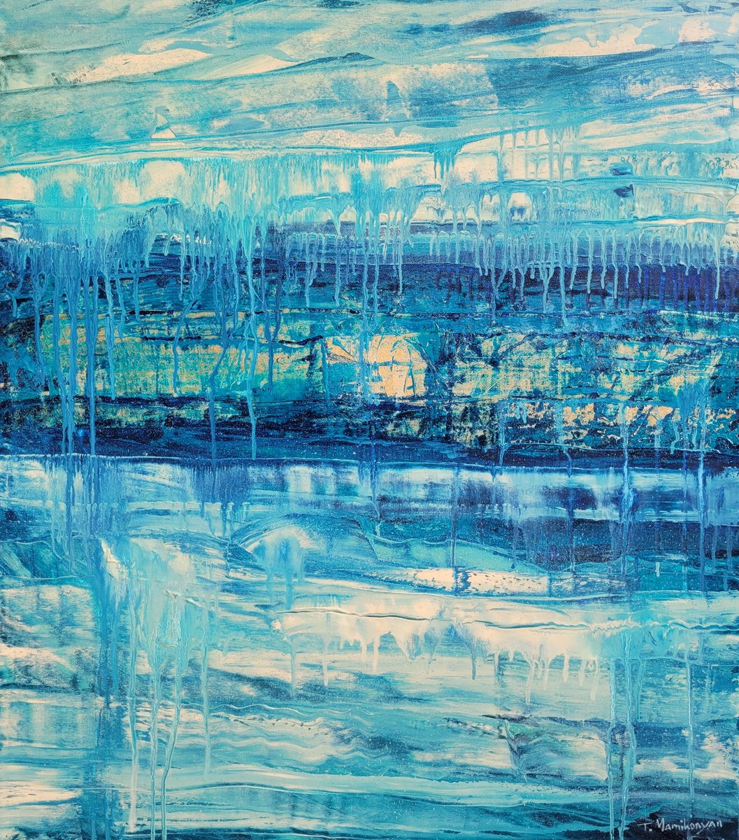 Abstract Oil Painting By Tigran Mamikonyan, 28 X 31", After Rain Ii 70i?80Cm, Original Artwork