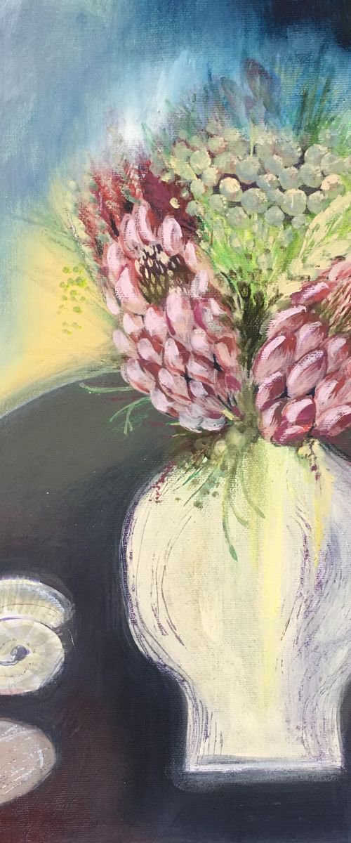 Still life with pebble and shell by Amanda Lakin Art