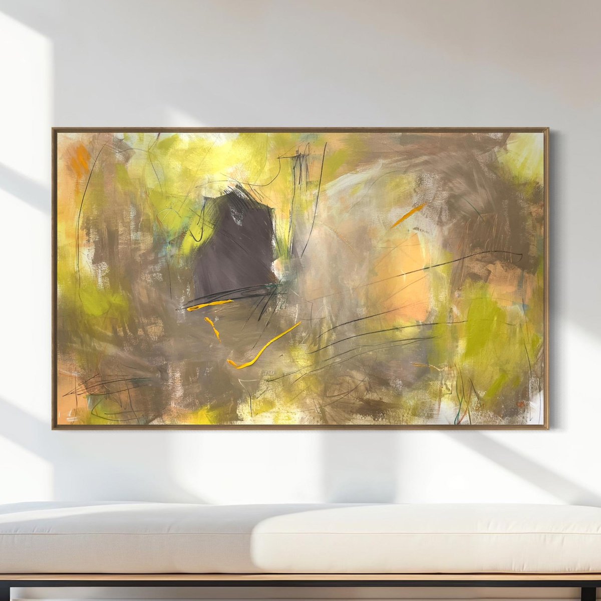 Expressive Abstract Acrylic Painting By Cheryl Harrison, 59 X 35, Many Ways Homes, Original Artwork