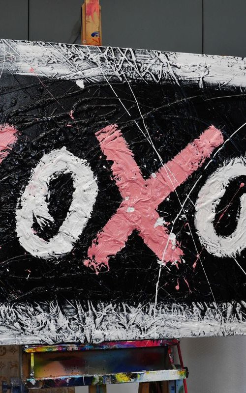 Kisses and Hugs 160cm x 100cm Huge Texture Urban Pop Art by Franko