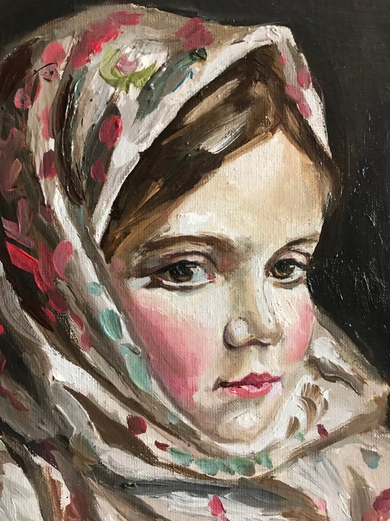 Girl in Pavlovo Posad shawl