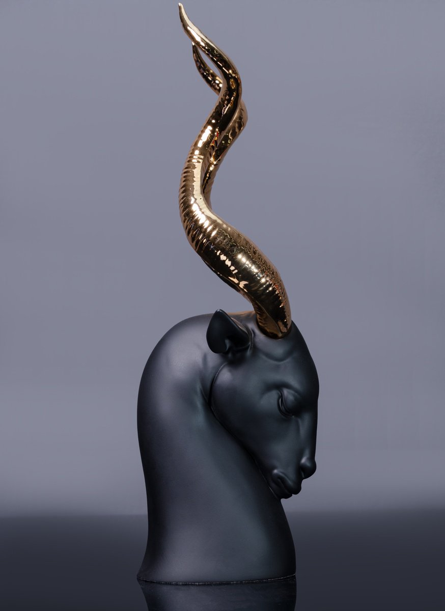 Photorealistic Animal Sculpture By Ming Li, 7 X 18", Leading Sheep, Original Artwork