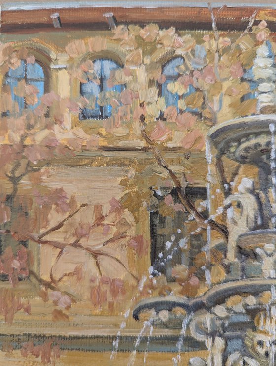 Autumn Fountain Elegance