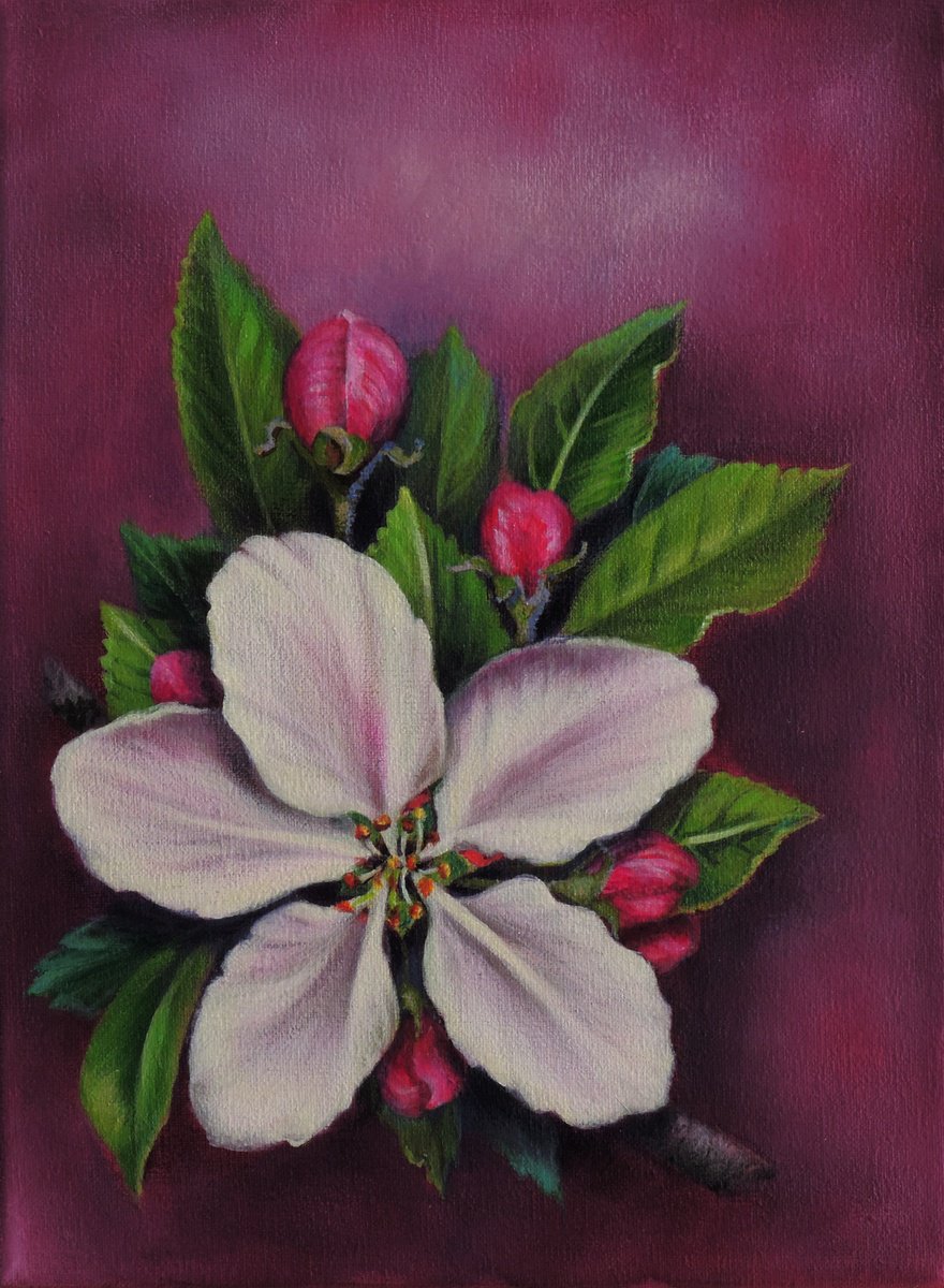 Photorealistic Botanical Acrylic Painting By Laura Cabral, 7 X 9", The Favorite, Original Artwork