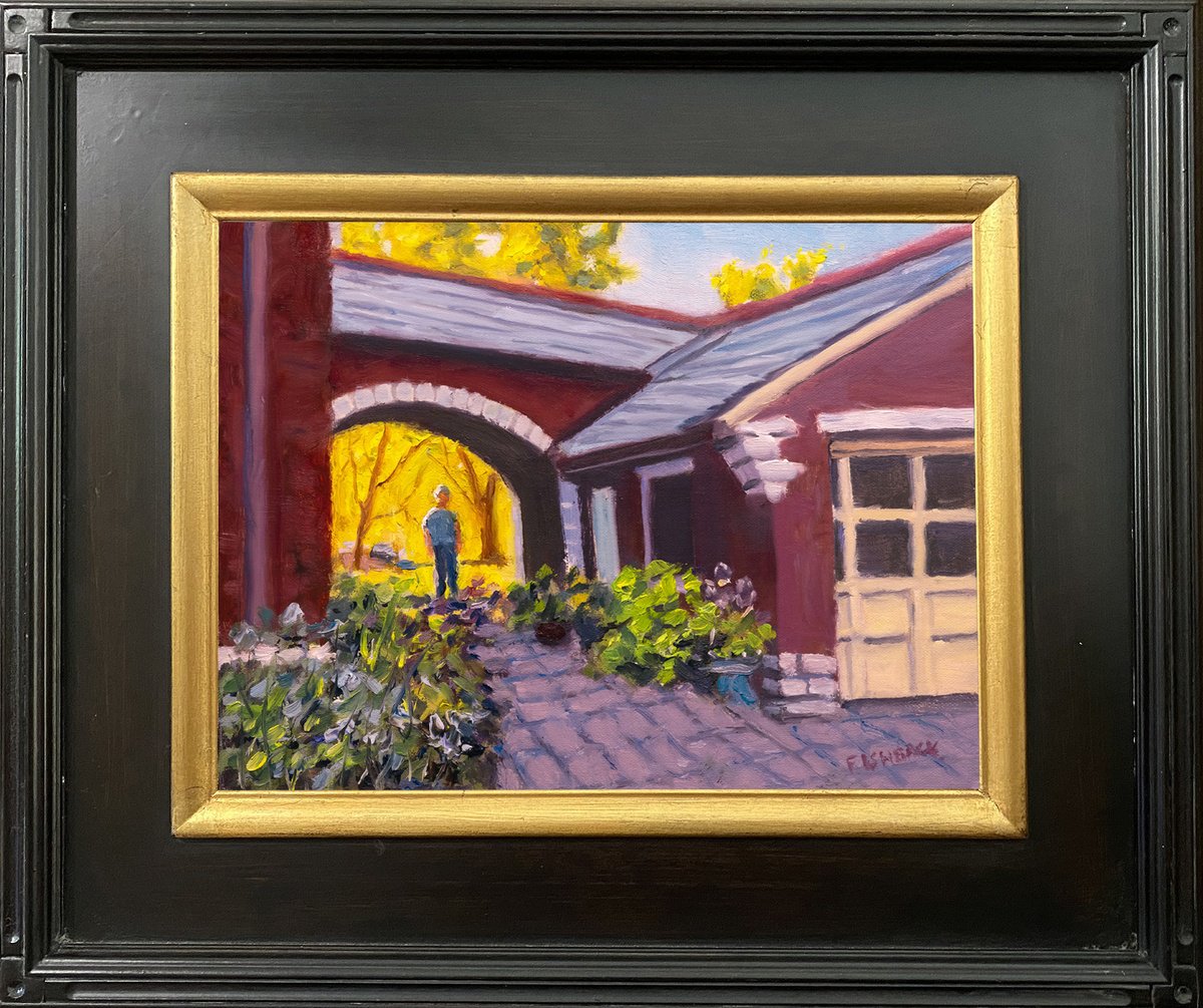 Impressionistic Landscape Oil Painting By Daniel Brian Fishback, 10 X 8, The Garden Center, Original Artwork