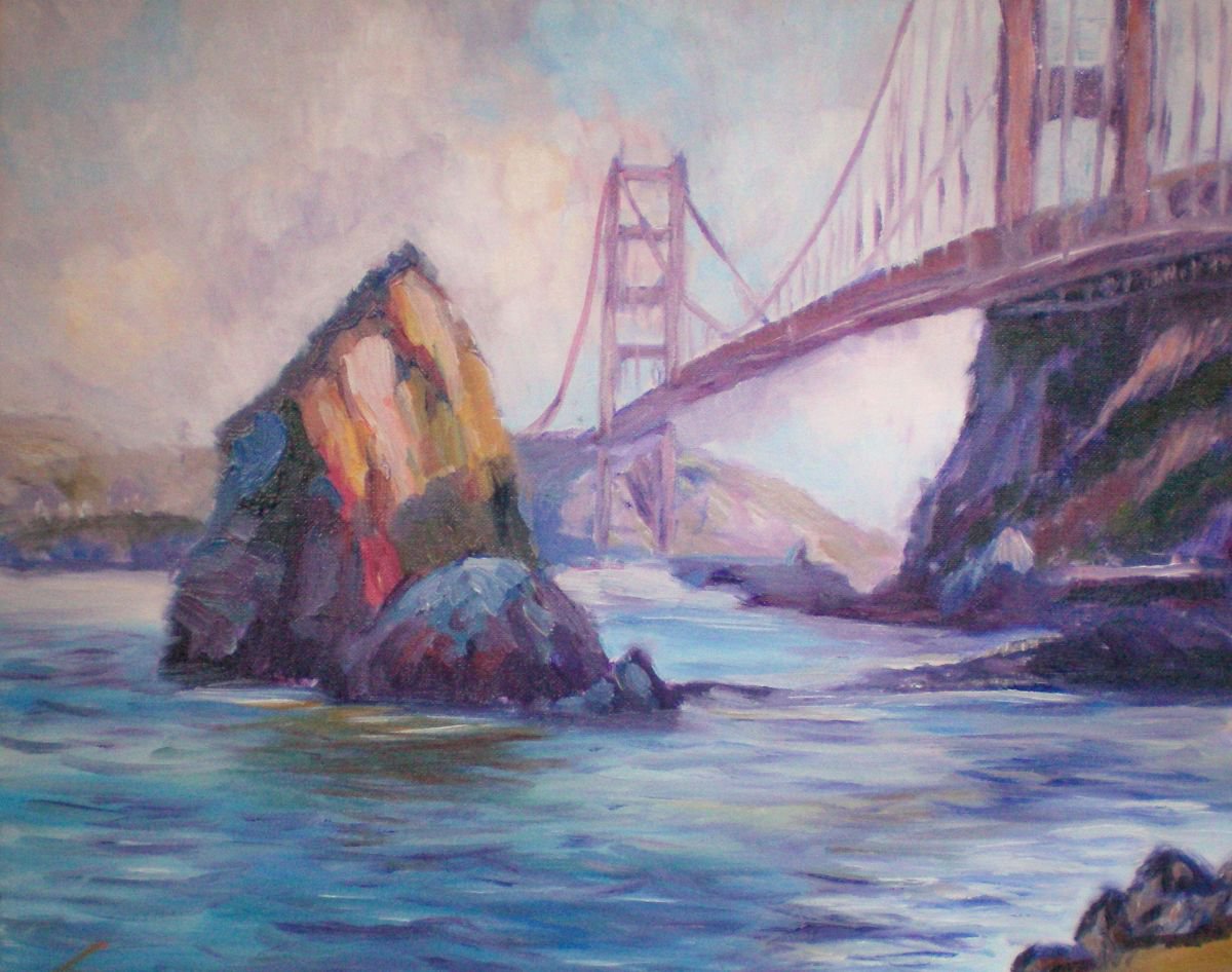 Golden Gate By Elena Sokolova, 20 X 16, Artwork For Sale On Artfinder