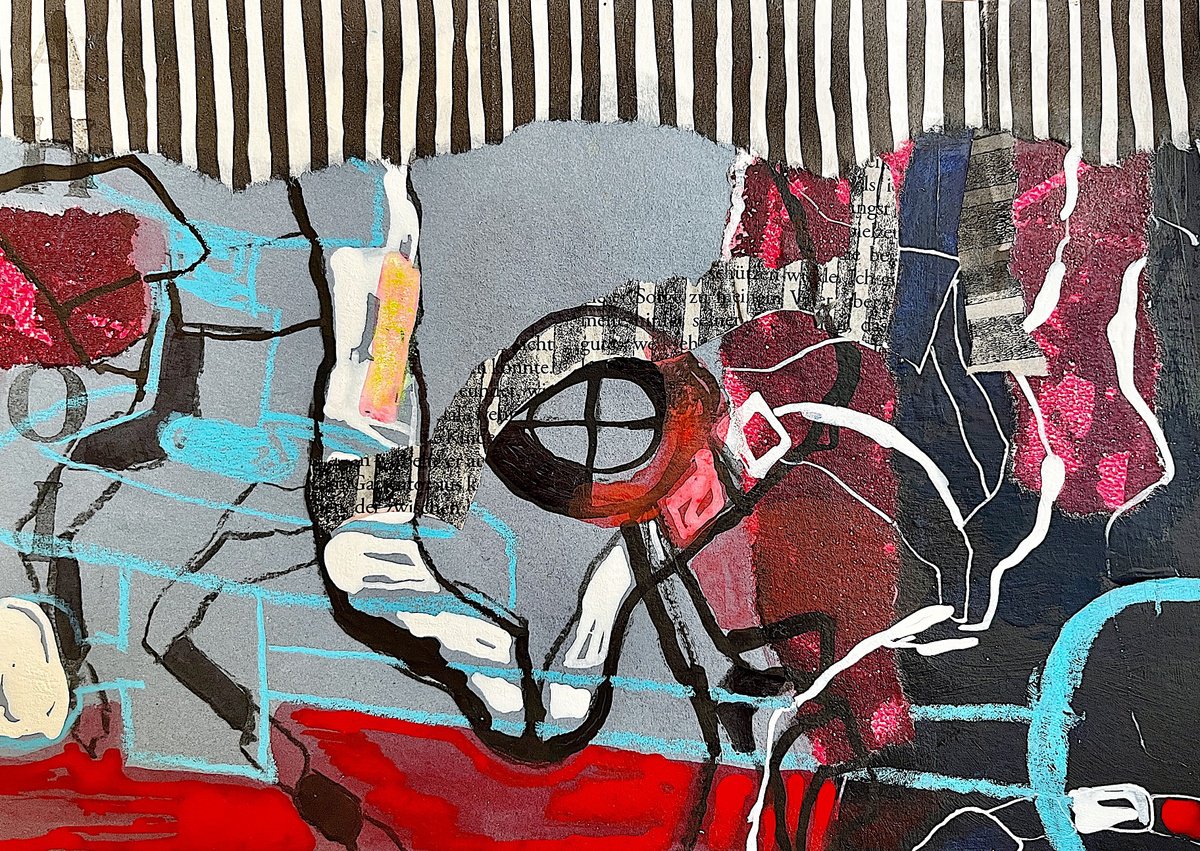 Organic Abstract Acrylic Painting By Marita Tobner, 8 X 6", Ahoi Iii, Original Artwork