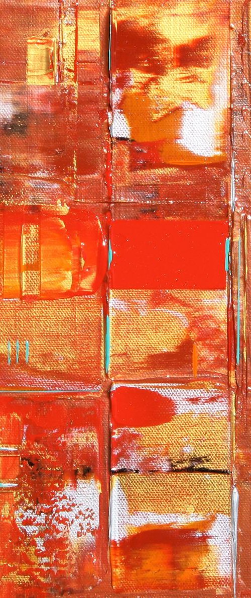 Little Primitive Red Abstract Expression by Robert Lynn
