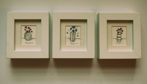 Framed Poppies II (miniature)..