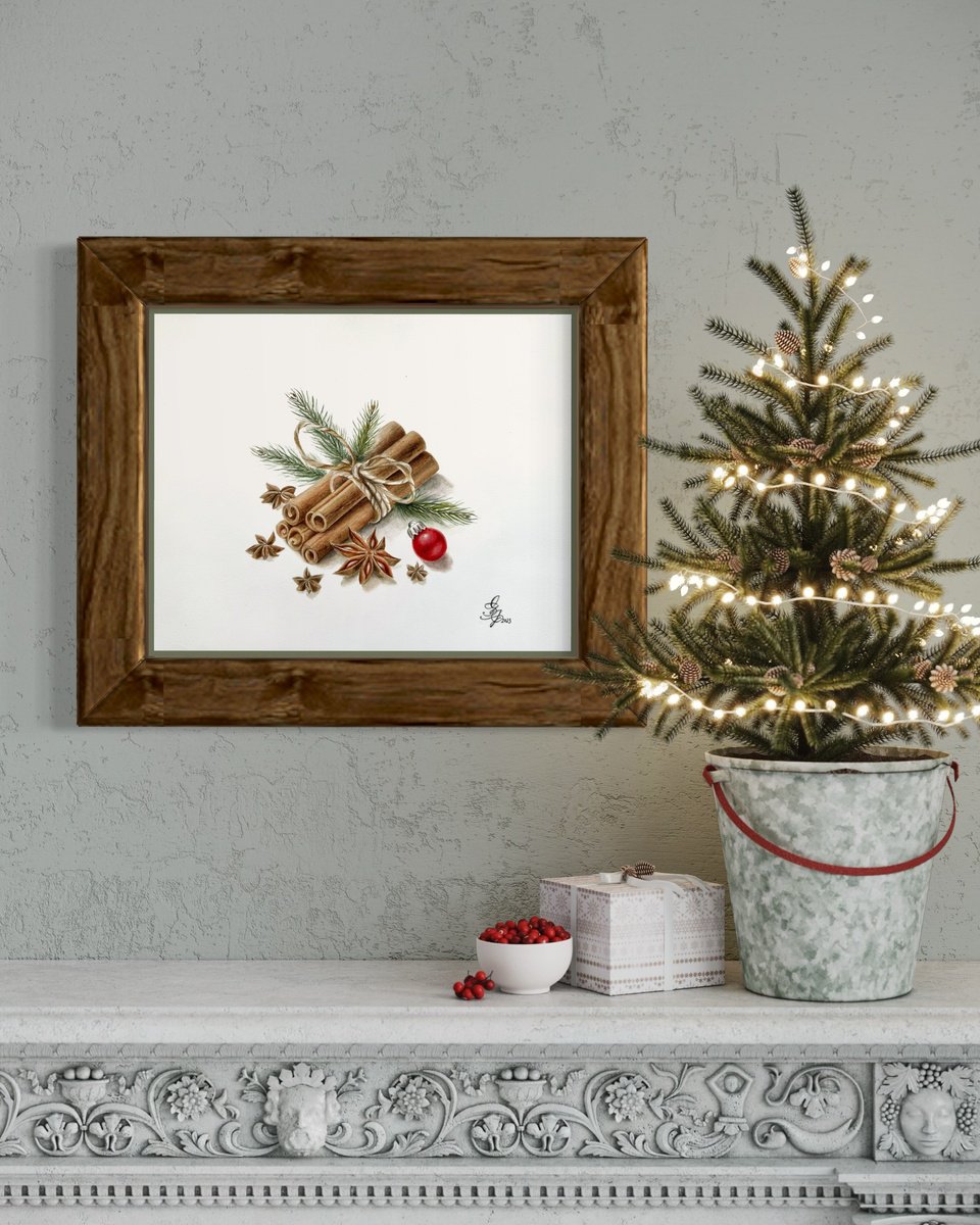 Illustrative Botanical Watercolour By Julia Gorislavska, 12 X 9", Cinnamon, Original Artwork