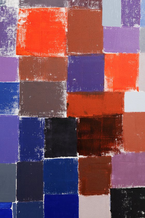 Squares / Orange Blue Grey