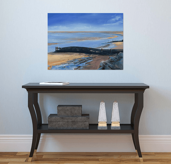 'Breakers' Beach, Coast, Sea, Ocean, Waves, Oil Painting.