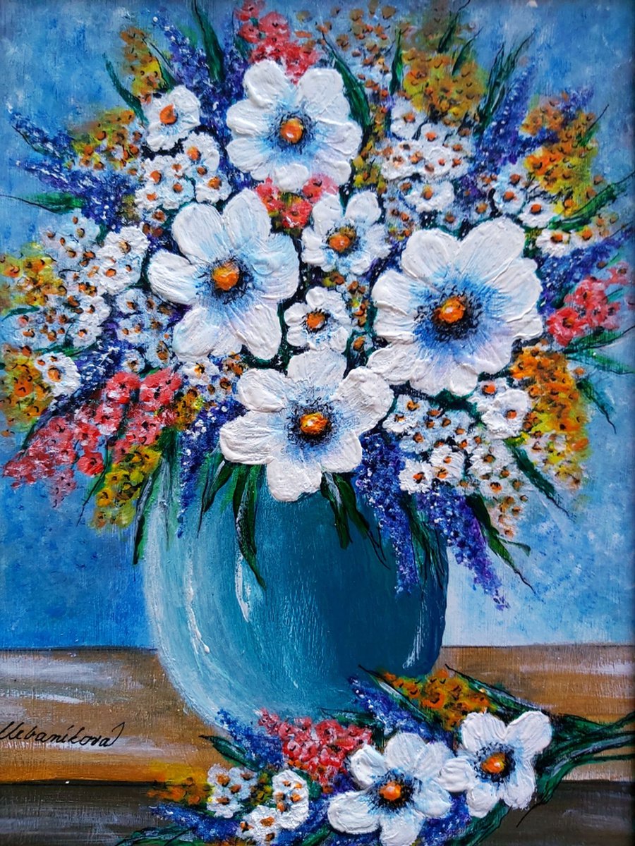 Still life with flowers 1.. by Em�lia Urban�kov�