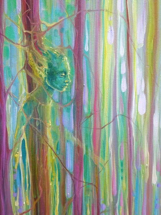 ORIGINAL Oil Painting - The Dryads Bluebell Wood