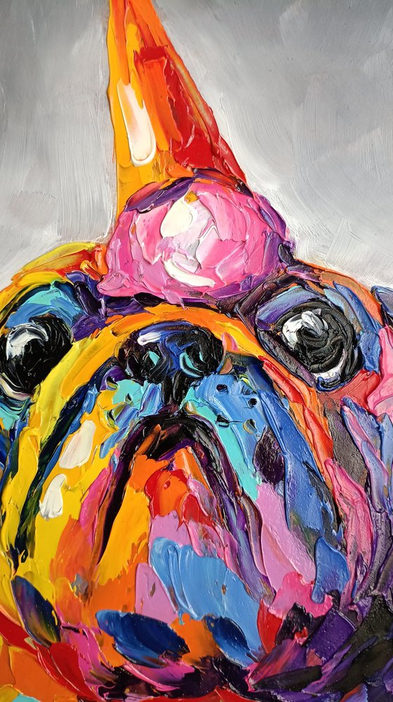 Pug dog - oil painting