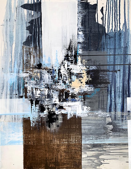Indigo Umber Abstraction