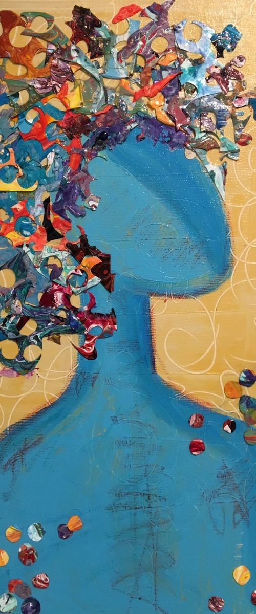 Messy hair - don't care. Abstract woman portrait by Anya Getter