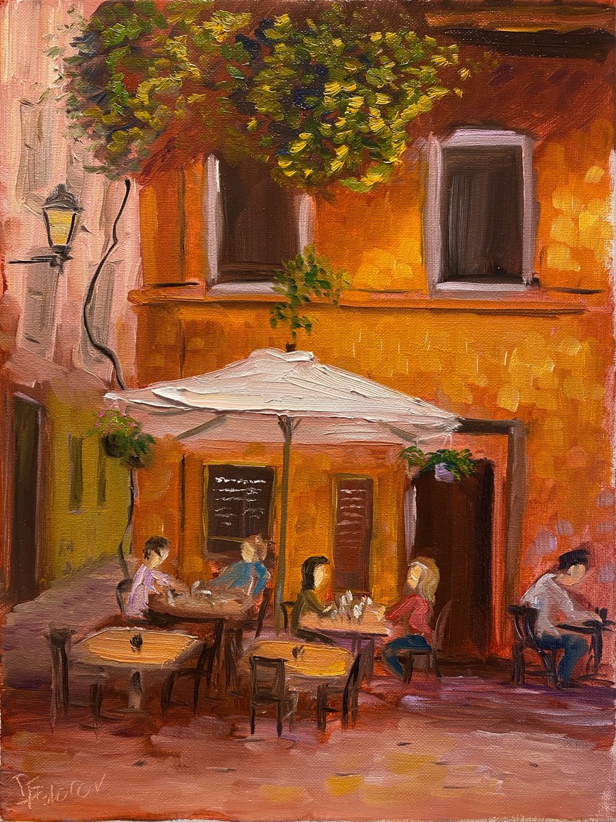 Italian cafe in summer by Dmitry Fedorov