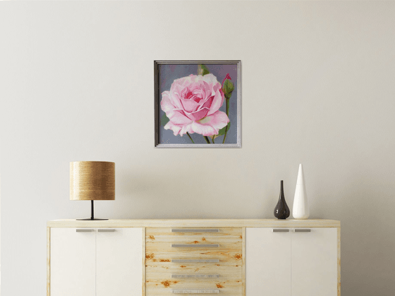 "Sounds of tenderness."  rose flower  liGHt original painting  GIFT (2021)