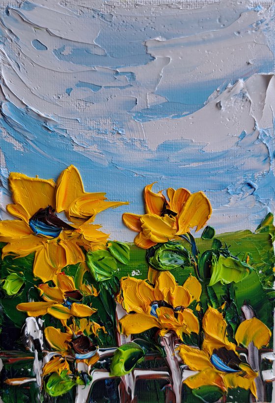 Sunflower mini painting