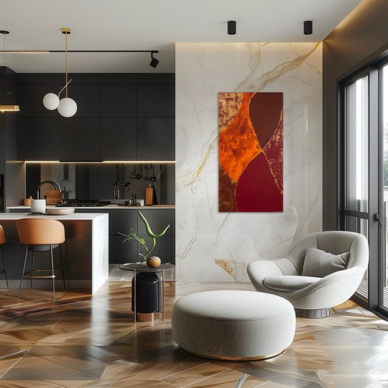 Gilded Currents 50x90х2 cm