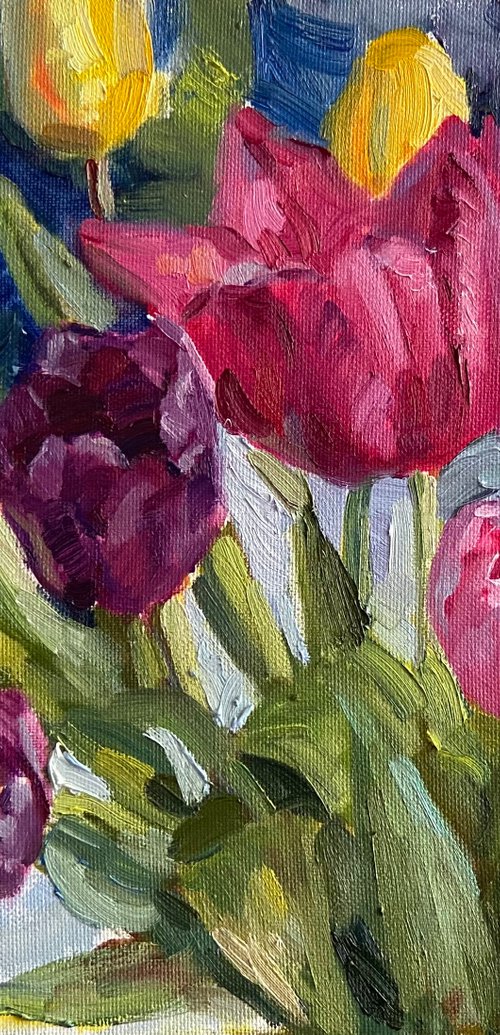 Colorful tulips by Nataliia Nosyk