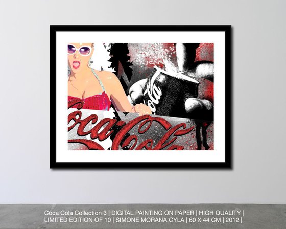 COCA COLA COLLECTION 3 | 2012 | DIGITAL PAINTING ON PAPER | HIGH QUALITY | LIMITED EDITION OF 10 | SIMONE MORANA CYLA | 60 X 44 CM |