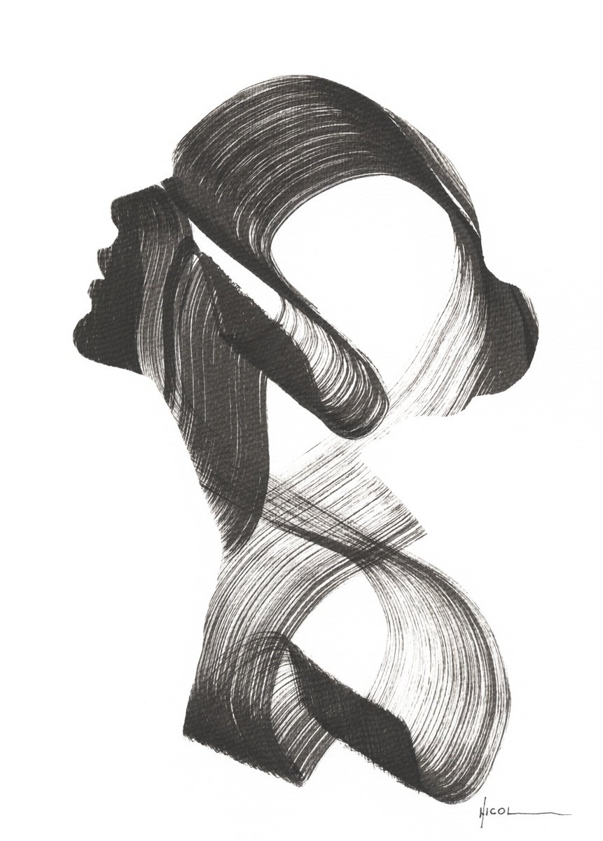 Expressive Ink Drawing , The Shape Of Hope By Nicol Vacaru, 11 X 15, Artwork For Sale On Artfinder