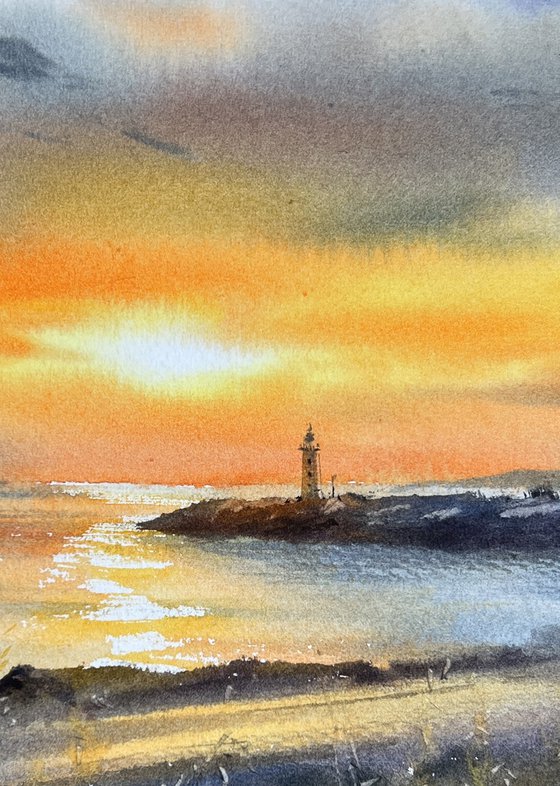 Lighthouse at sunset #6