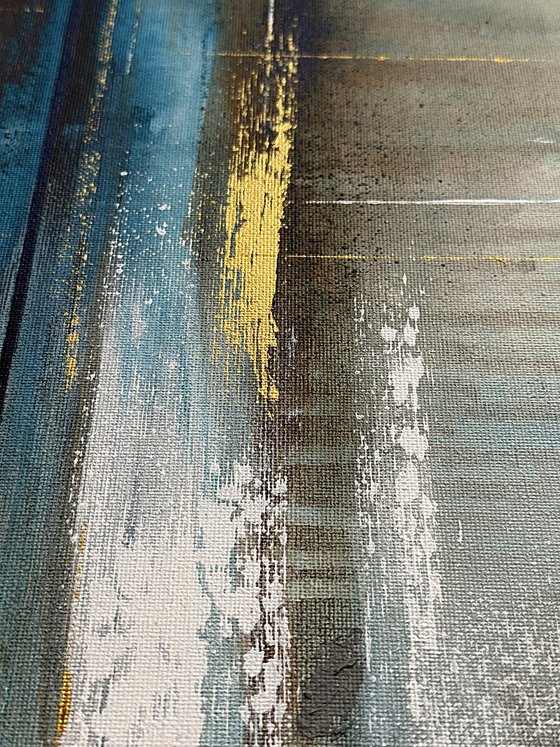 Azure Tide with Golden Accents
