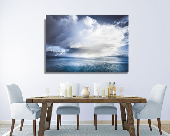 Skyestorm I  -  Blue and white seascape on canvas