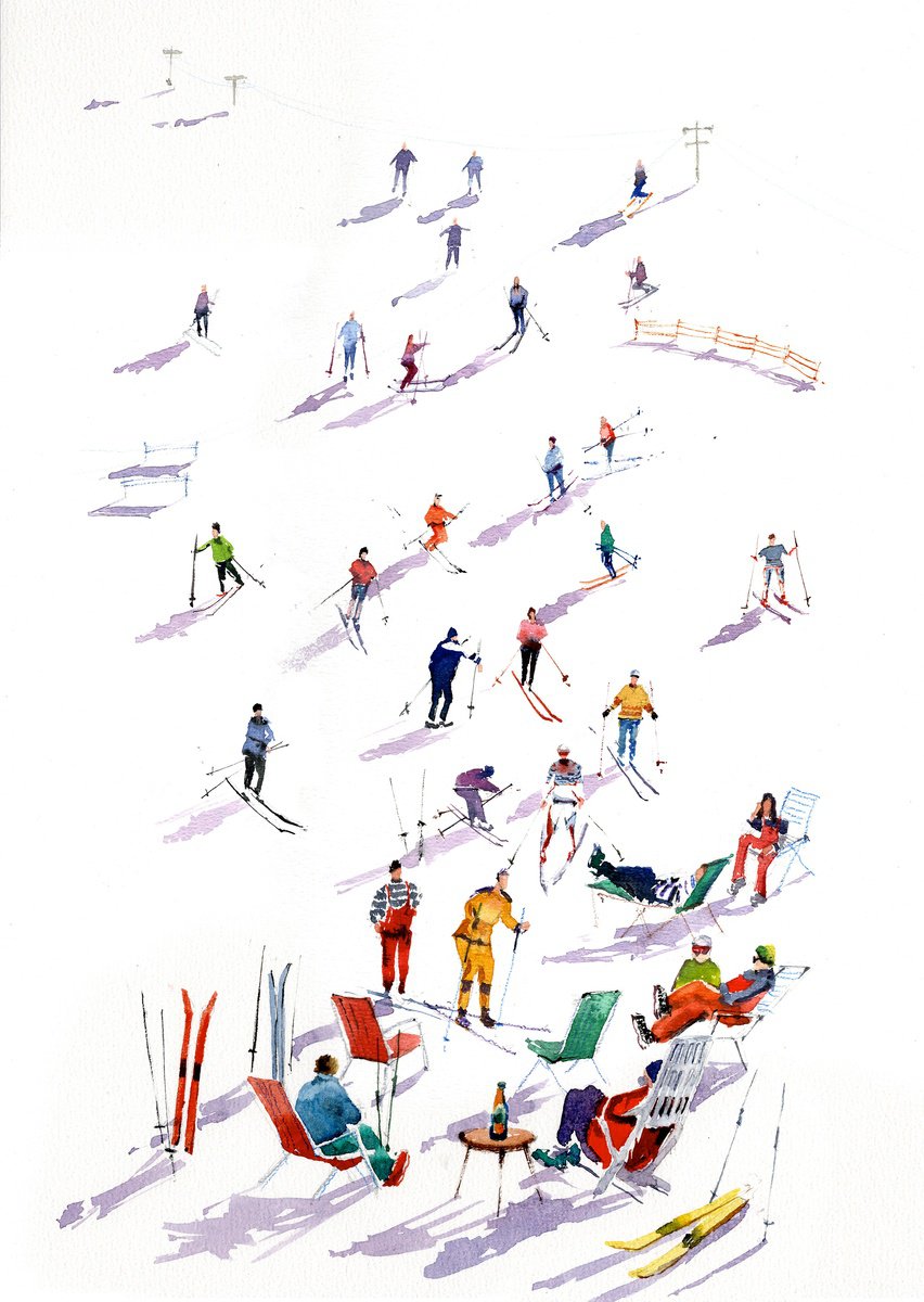 Skiers by Bogdan Shiptenko