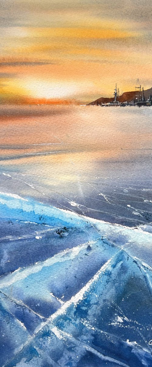 Lake Baikal at sunset by Eugenia Gorbacheva