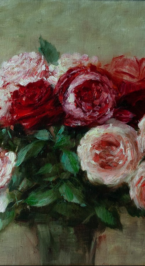 Blush & Crimson Roses by Syuzanna Tarverdyan