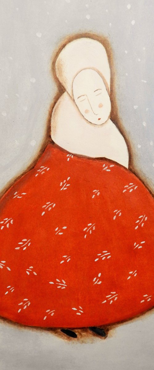 The Winter Lady in red by Silvia Beneforti