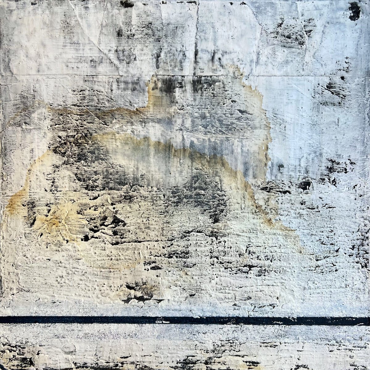 Abstract Painting By Sergio Aranda, 20 X 20", Mute Field, Original Artwork