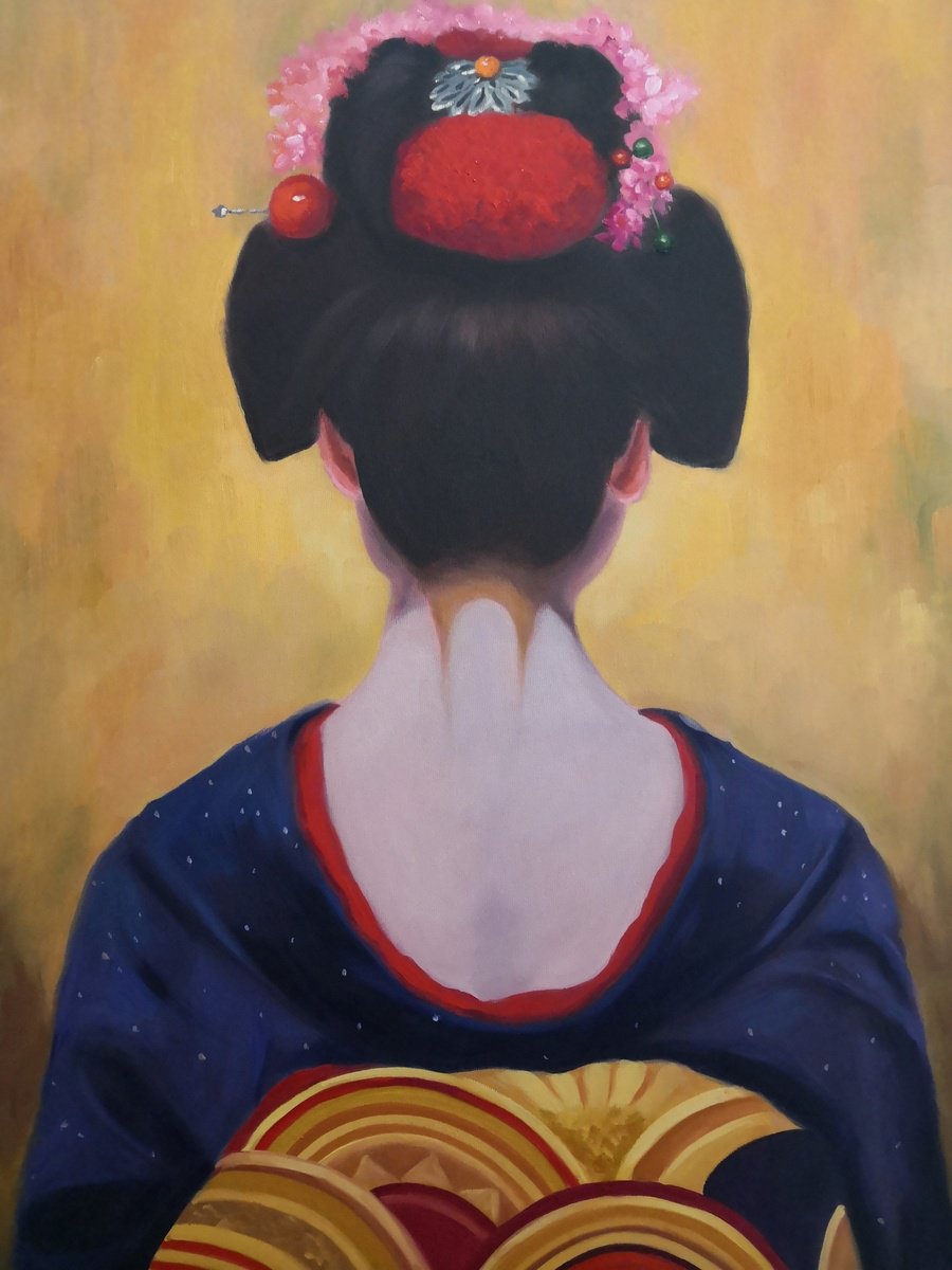 Geisha in kimono by Jane Lantsman