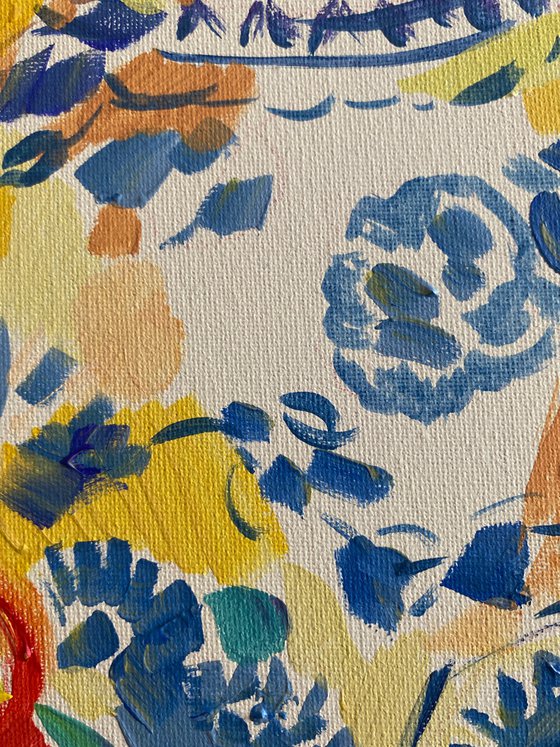 Still Life with Blue Teapot and Lemons