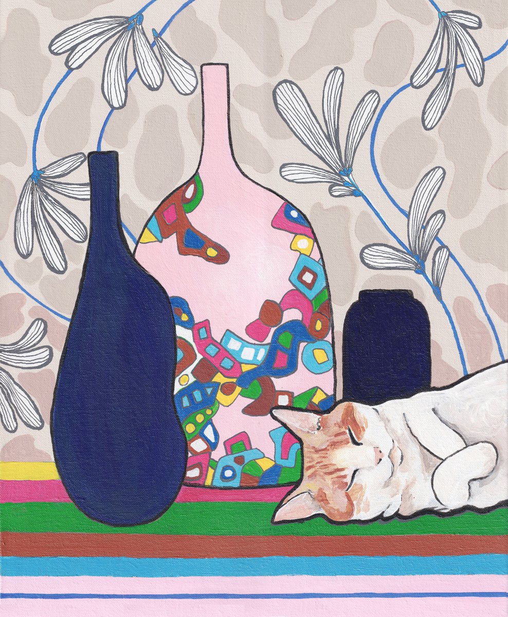 Hello Modern! Maximalist Modern Matisse-Inspired Original Painting by Alexandra Dobreikin
